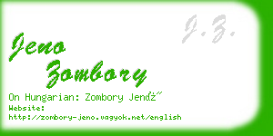 jeno zombory business card